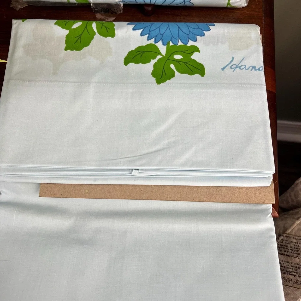Vintage Hanae Mori Martex Floating Garden Full Sheet Set NOS Floral 1970s